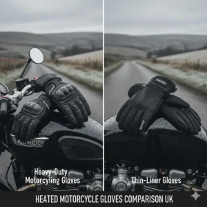 A comparison of thin-liner heated gloves versus heavy-duty heated motorcycling gloves for winter riding in Britain.