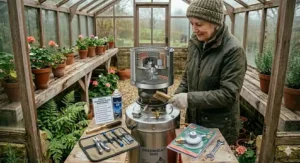 A helpful guide illustrating how to select the right kW output for a propane greenhouse heater based on total glasshouse floor area.
