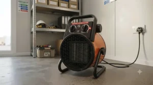 Durable, rugged industrial fan heater designed for tough site environments.