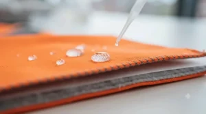 Close-up of the waterproof, breathable fabric used on our range of hi-vis heated jackets.