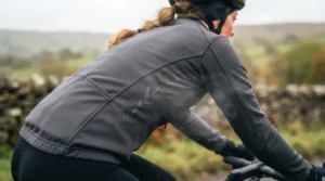Breathable mesh panels and ventilation zones on a heated cycling jacket to manage moisture during steep climbs.